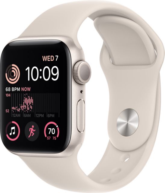 Apple Watch SE GPS 44mm Starlight Aluminum Case with Starlight Sport Band - S/M - ONLINE ONLY