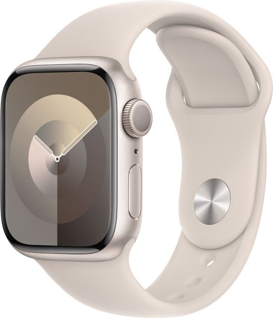 Apple Watch Series 9 GPS 41mm Starlight Aluminum Case with Starlight Sport Band - M/L